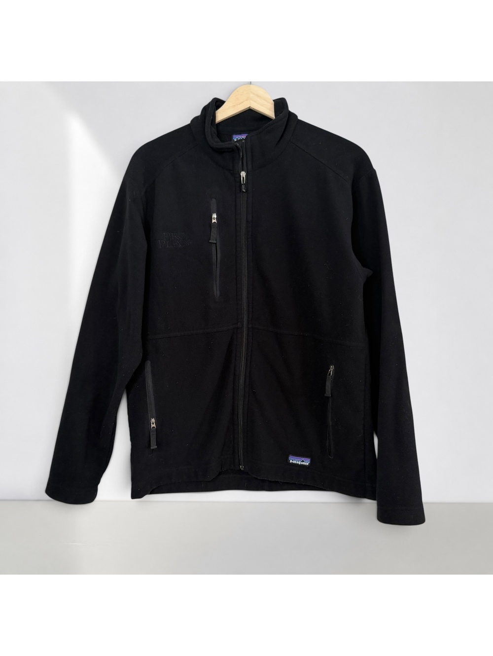 Patagonia Synchilla Black Full Zip Fleece Jacket Pro Plan Embroidered Gorpcore